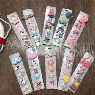 Set kẹp tóc siêu dễ thương cho bé set 5 cái