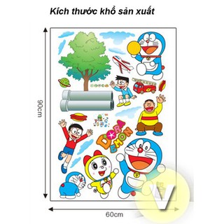 Decal dán tường Doremon size to