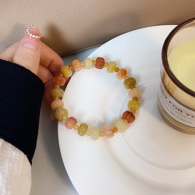 [Hàng Mới] Vòng Tay Hạt Đá Ngọc Bích Nhiều Màu Sắc Phong Cách Dân Tộc