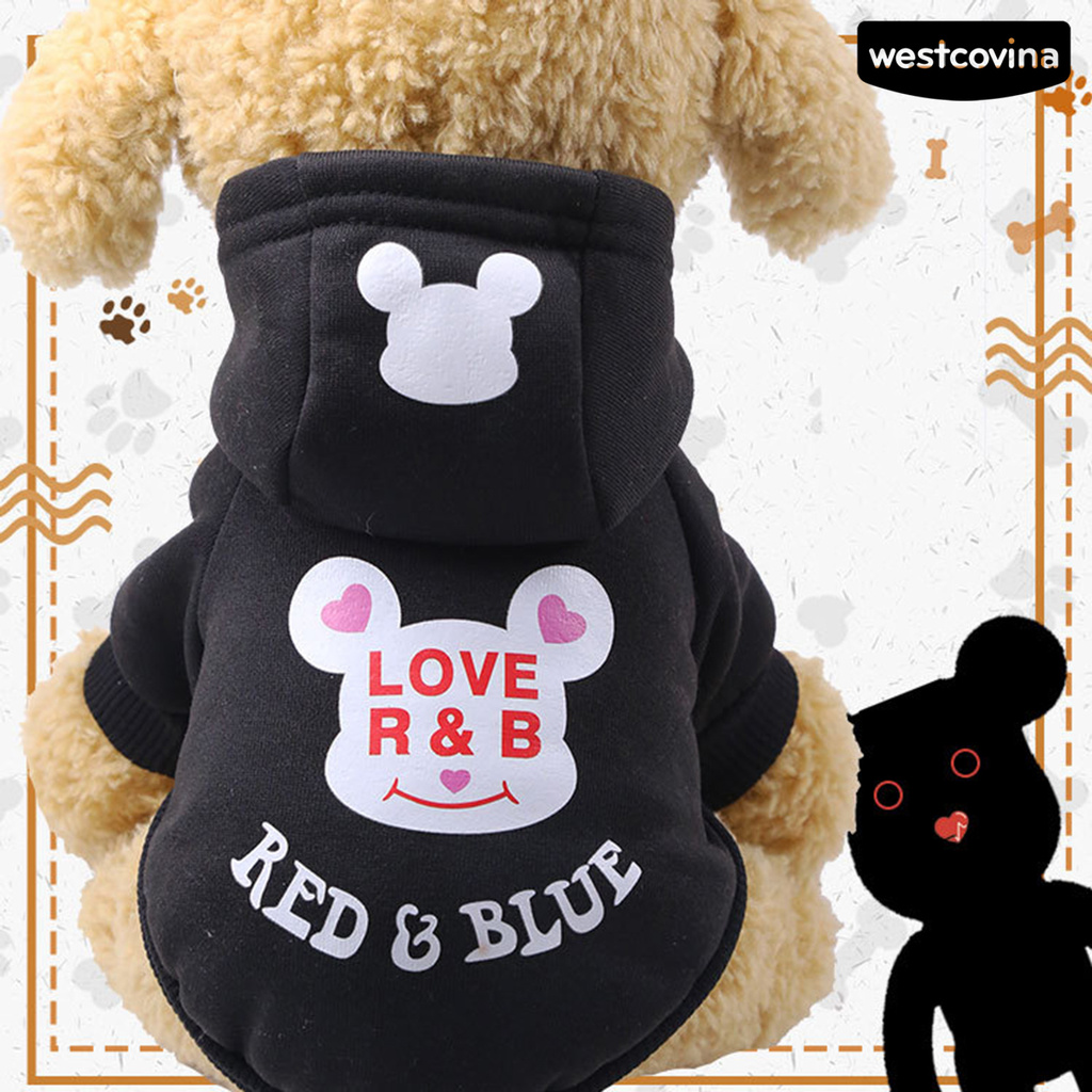 Áo Hoodie Giữ Ấm In Họa Tiết Có Nút Cài Cho Thú Cưng