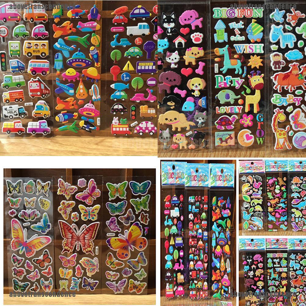 Set 10 miếng dán hoạt hình 3D cho bé
