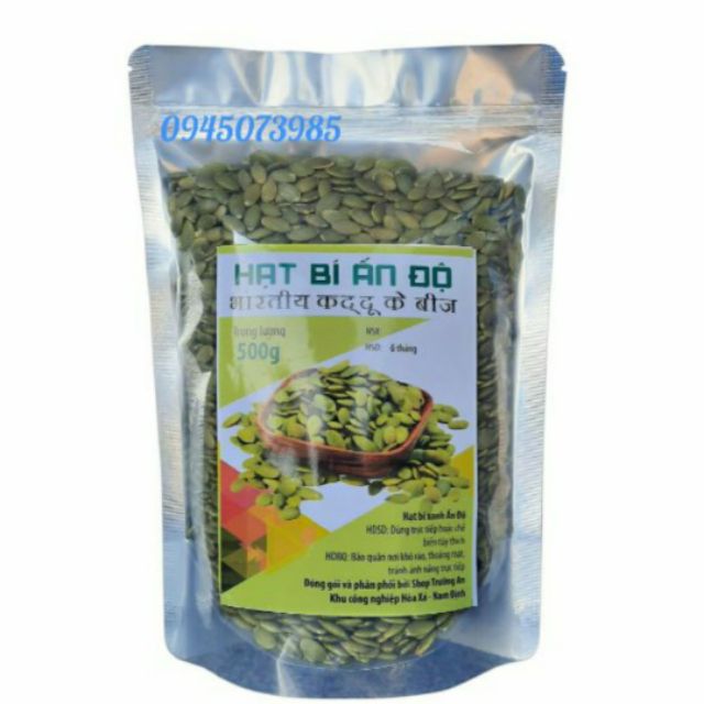 500g Nhân hạt bí ngô xanh Ấn Độ [sấy chín]