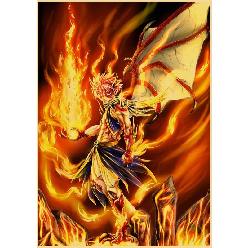 Áp Phích Treo Tường Trang Trí In Hình anime fairy tail Bằng Giấy kraft