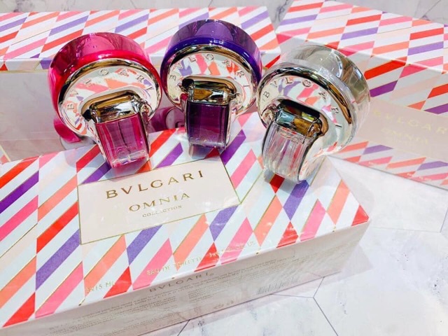 nước hoa Tím - Set Bvlgari​ omnia​ candy collection EDT (3 x 5ml) :