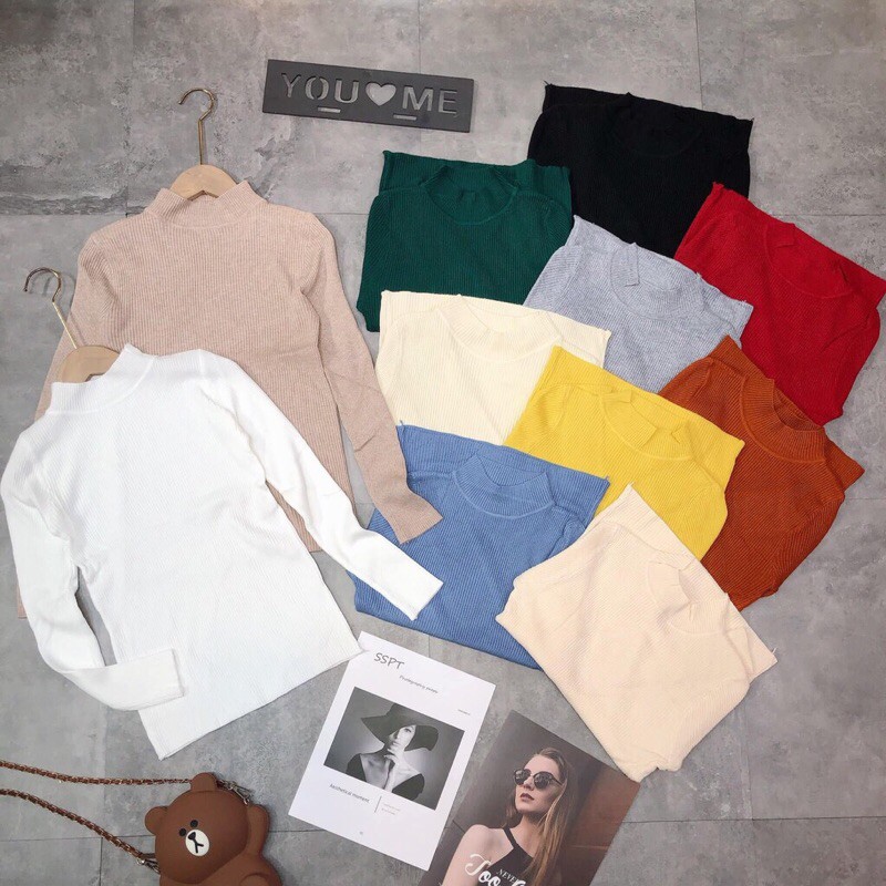 ÁO LEN TĂM CỔ 3 PHÂN NHIỀU MÀU SIÊU ĐẸP HÀNG QUẢNG CHÂU