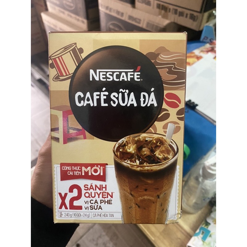 nescafe sữa đá X2 hộp 10 gói x 24g