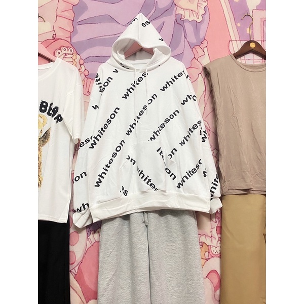  Áo nỉ mũ hoodie chữ WHITE unisex cá tính (ảnh thật_annstore) | BigBuy360 - bigbuy360.vn