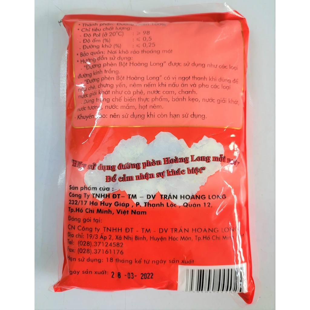 [Túi ĐỎ 500g] ĐƯỜNG PHÈN BỘT [VN] HOÀNG LONG Rock Sugar Powder
