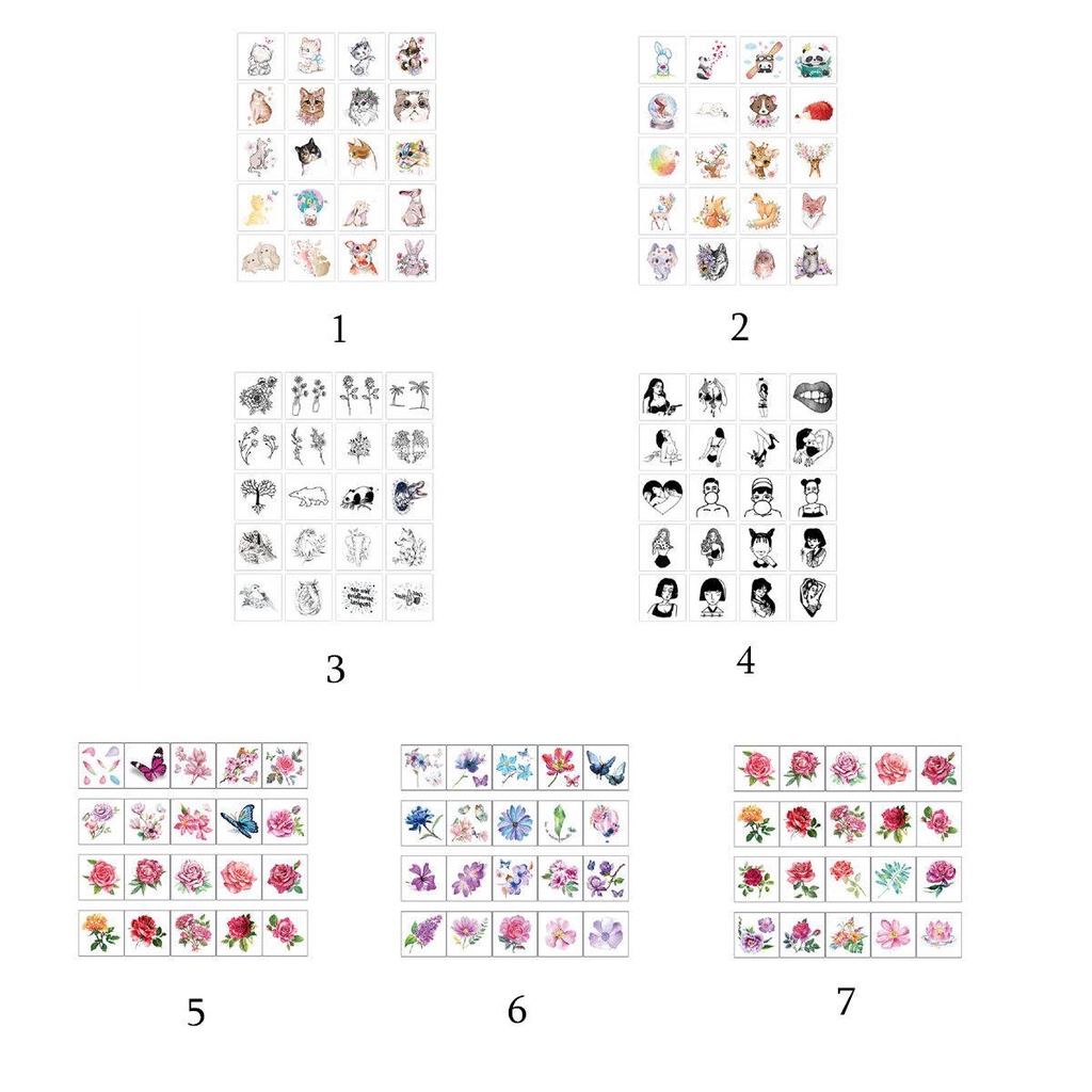 Set 20 Hình Xăm Dán One-time Chất Lượng Cao