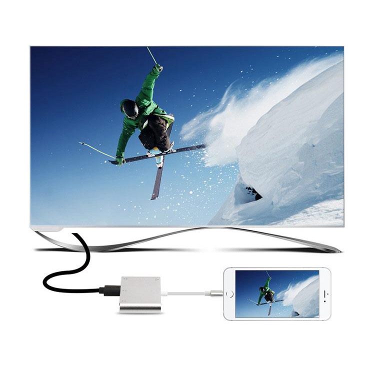 Đầu Chuyển Đổi AMORUS Lightning 8pin Sang Hdmi + Vga + Audio + Micro Usb