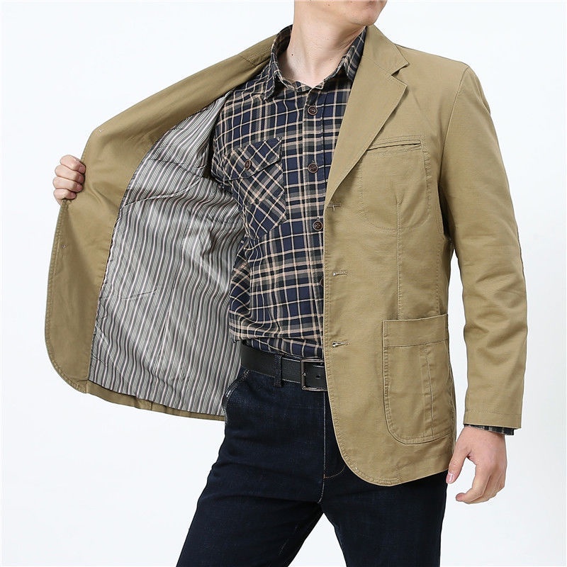 Áo khoác vest dáng rộng cỡ lớn thường ngày cho nam trung niên