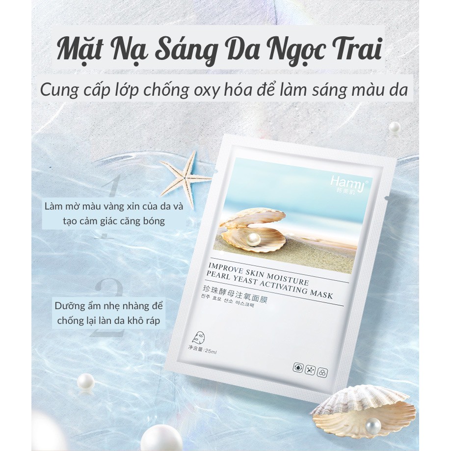 Mặt Nạ Sáng Da Ngọc Trai Pearl Mask Chính Hãng Hamj - Giảm Thâm Se Khít Lỗ Chân Lông Dưỡng Ẩm