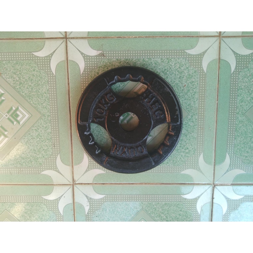 2 Viên Tạ Bánh 10kg Lỗ To Phi 50 Gang Đúc