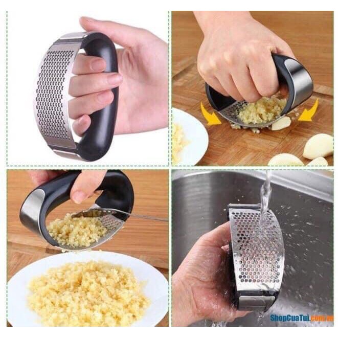 Dụng cụ dầm tỏi bằng tay inox 1010
