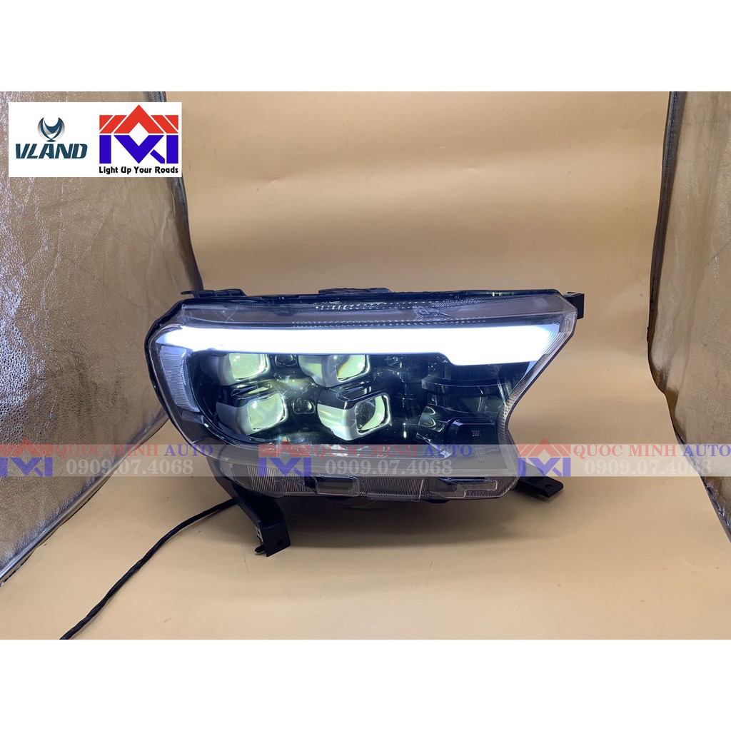 Đèn pha cho Ford Ranger/Everest 2015-2019 mẫu 4 gương cầu