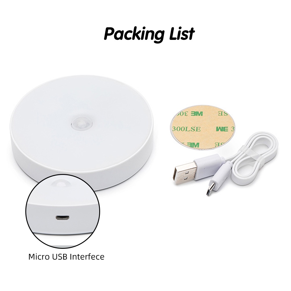 Đèn led cảm biến chuyển động GUUGEI thiết kế không dây sạc usb kèm đầu chuyển đổi