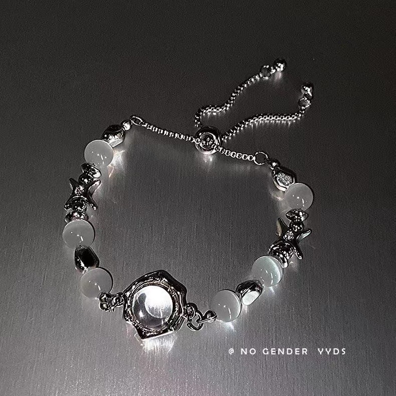 Vòng Tay Đá opal Thiết Kế Mới Phong Cách hip hop Cho Cặp Đôi