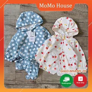 Áo khoác gió cho bé chấm bi hoa quả