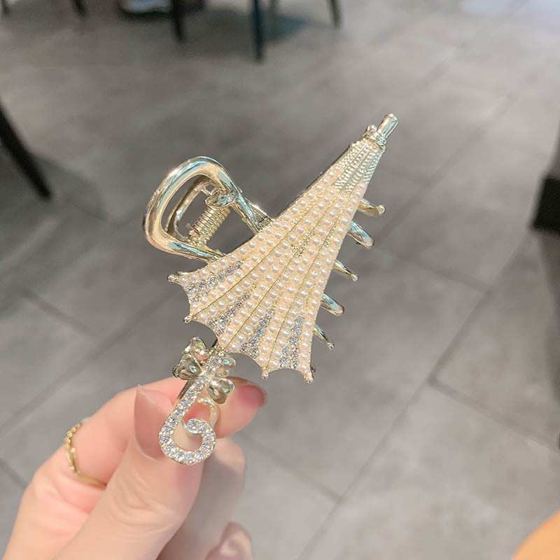 Kẹp Tóc Hình Chiếc Ô Đính Ngọc Trai 2022