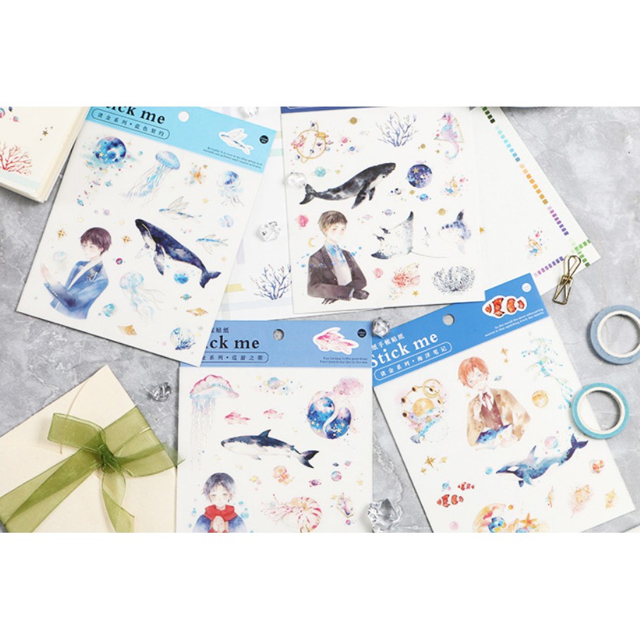 Sticker Stick me có ánh kim Chàng trai đại dương