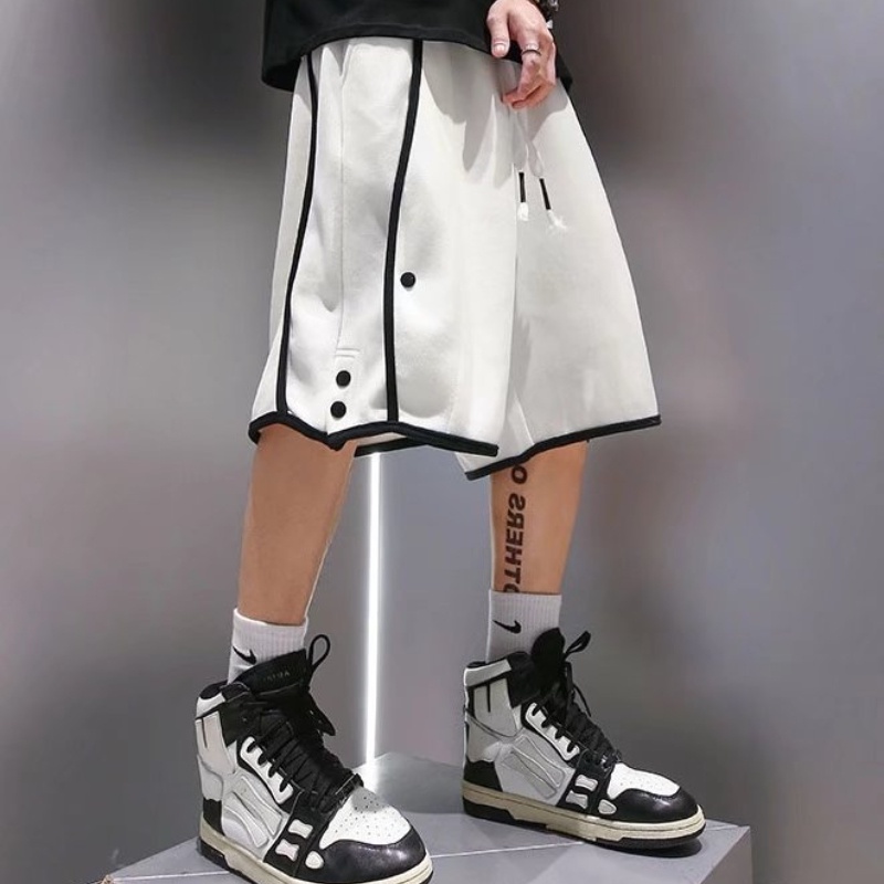 Quần Short Thể Thao Màu Trắng Đen Thời Trang Mùa Hè Cho Nam Size M-2XL