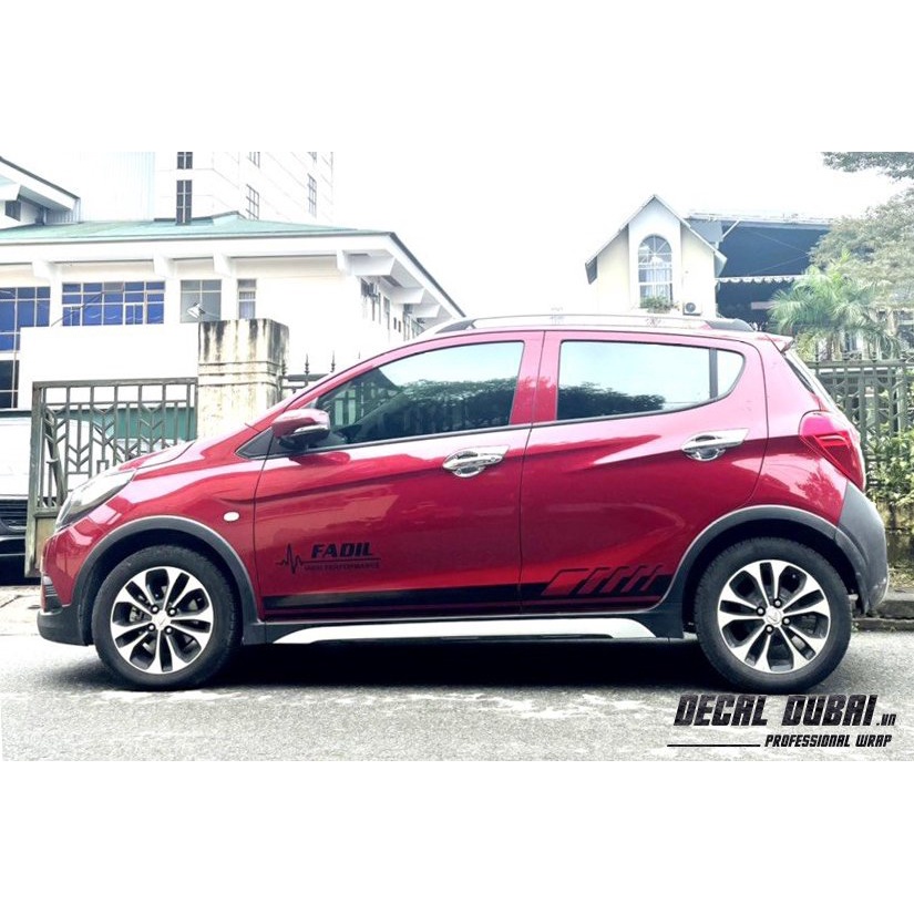 Decal dán xe Fadil màu đỏ