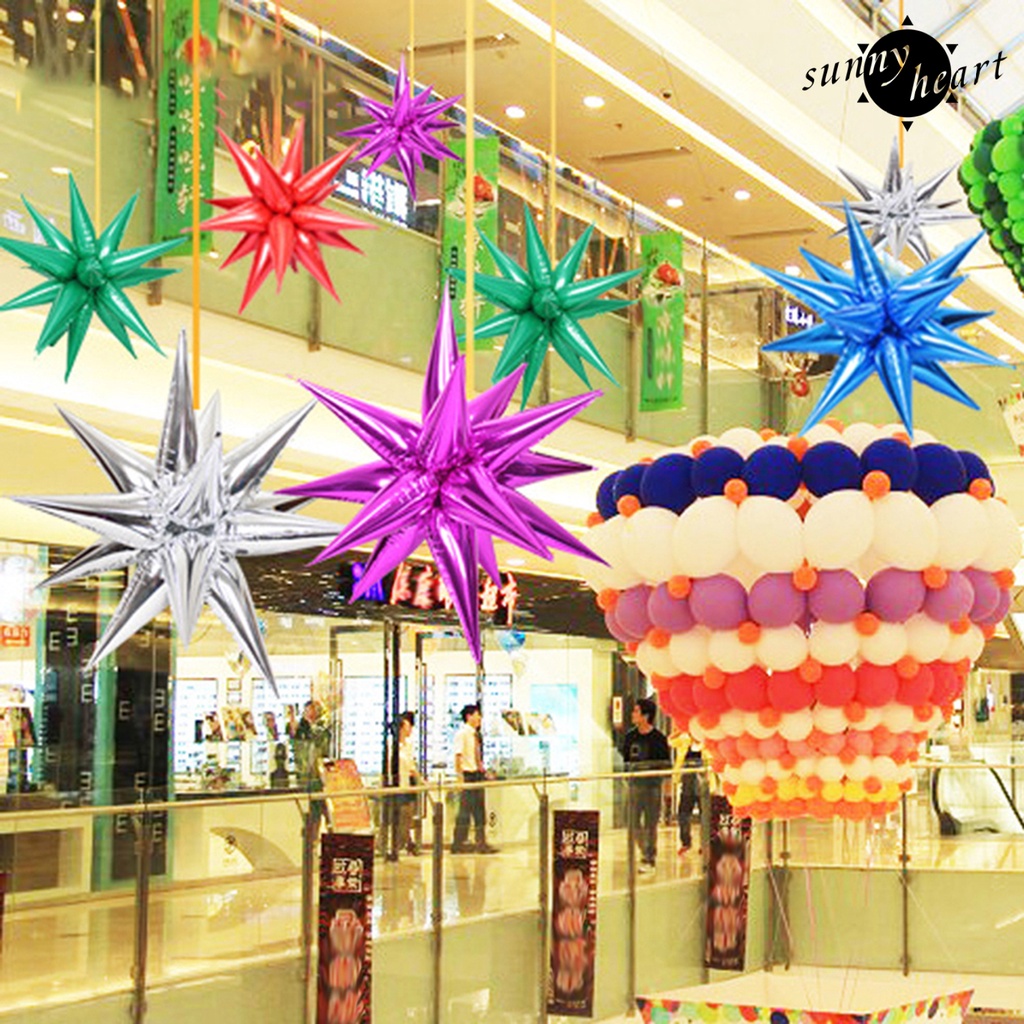 Set 12 Bong Bóng Lá Nhôm Hình Ngôi Sao Dùng Để Trang Trí Tiệc Sinh Nhật