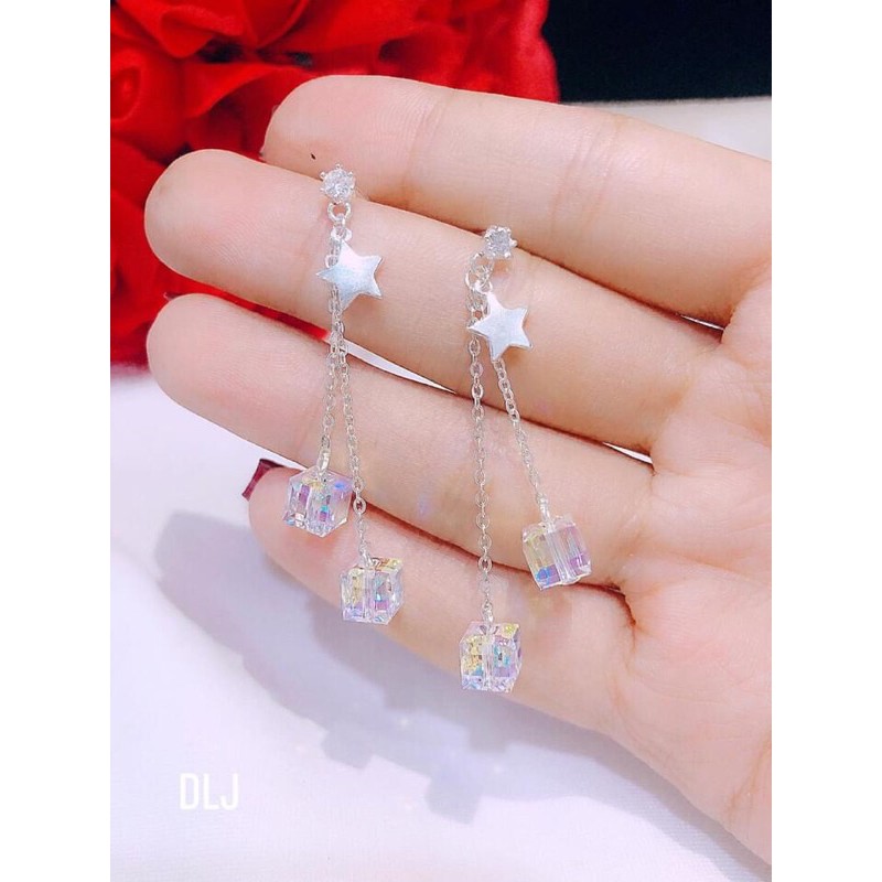 BÔNG TAI BẠC ĐÍNH PHA LÊ CAO CẤP