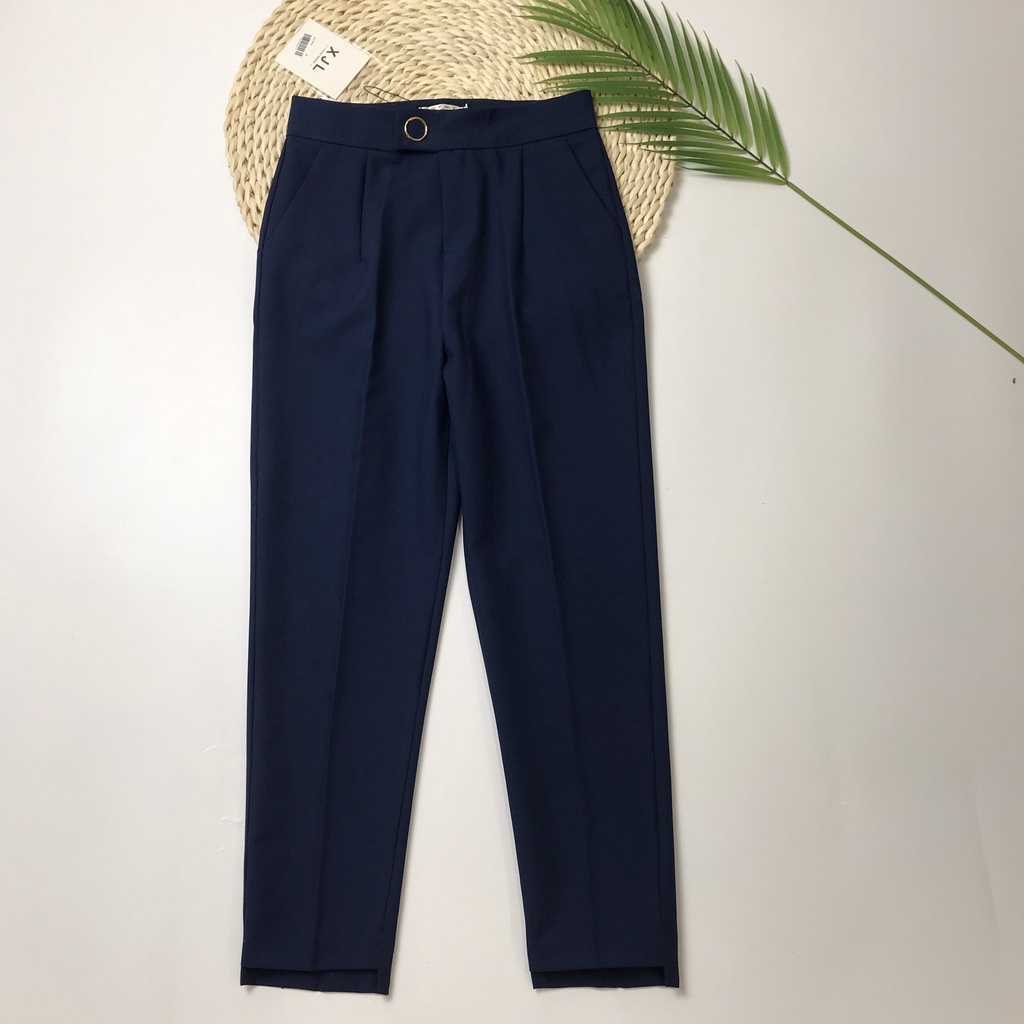 Quần baggy nữ lưng cao đai tròn cạp cao công sở Homieyl cao cấp chất vải đẹp, quần tây nữ lưng cao màu đen đi học đi làm
