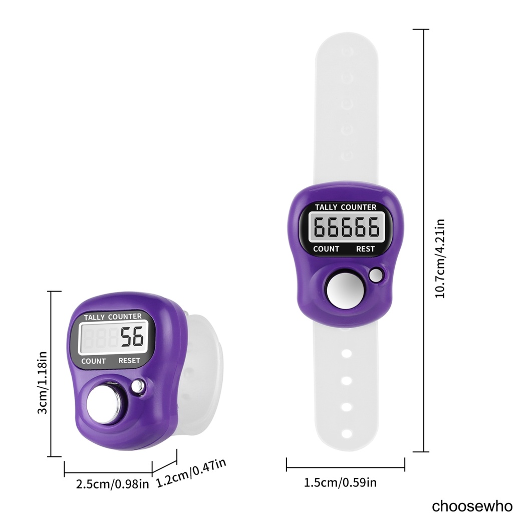 Hand Held Useful Digital Display Knitting Crochet Amigurumi Purple/Green Stich Row Tally Counter