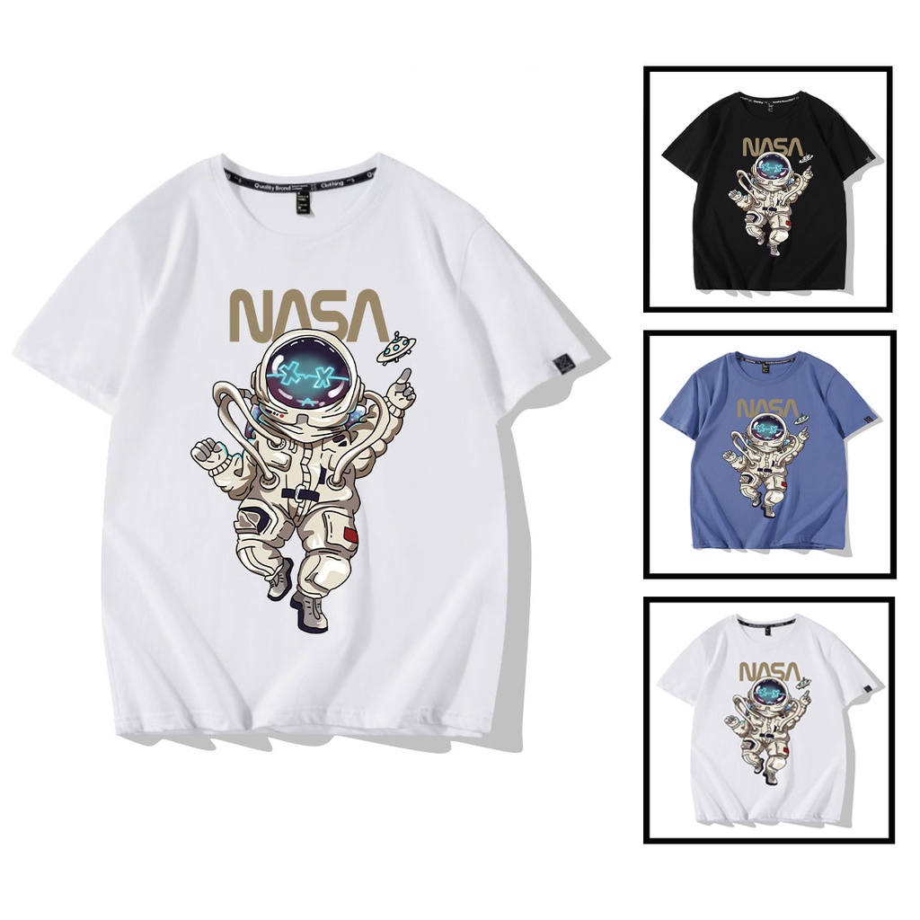 Áo Thun Nam Nữ Unisex Form Rộng Tay Lỡ Cổ Tròn Phối Họa Tiết Hoạt Hình In Chữ NASA zenkonu TOP NAM 1000178V3