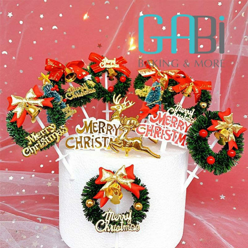 Topper cắm bánh Noel