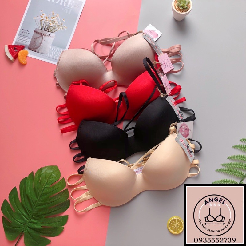 Áo ngực, áo lót Sisterhood độn kép, dây chéo quyến rũ- Sister Hood Thái Lan 8218