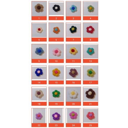 Móc khóa hoa len nhiều màu sắc 8cm