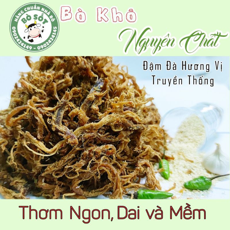 Khô bò xé sợi nguyên chất ngon, đồ ăn vặt và quà biếu cao cấp hộp 50gram | BigBuy360 - bigbuy360.vn