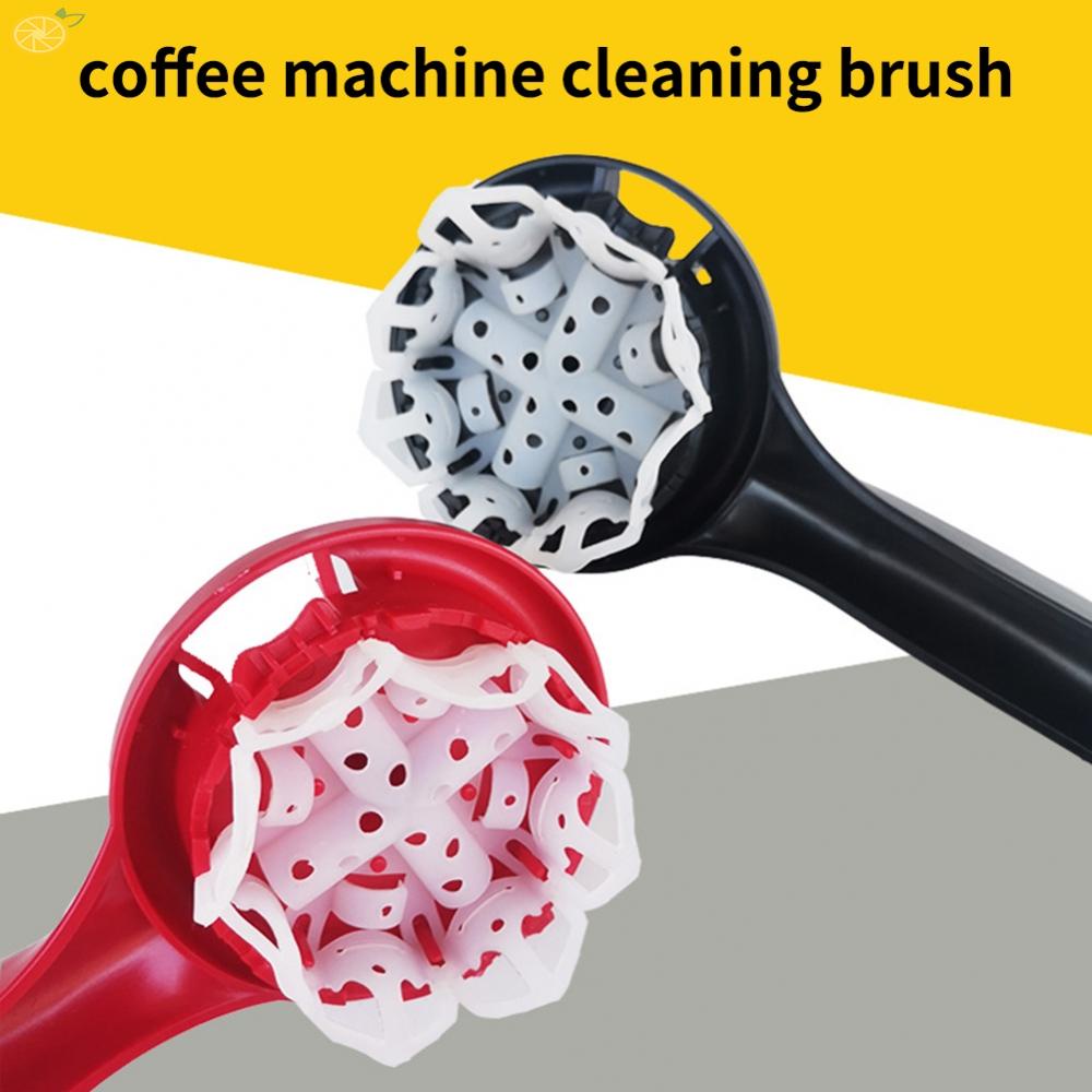 【VARSTR】Coffee Machine Parts Double Cleaning Plastic+Silicone 1 Pcs Coffee Grinder Brush