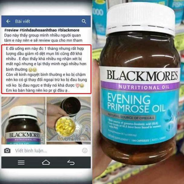 [HÀNG CHÍNH HÃNG ÚC] Tinh dầu hoa anh thảo Blackmores 190 viên của ÚC - Điều hòa nội tiết, tăng thụ thai, đẹp da | BigBuy360 - bigbuy360.vn