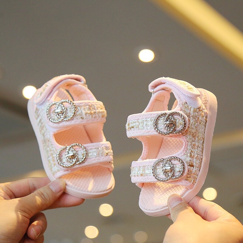 Sandal quai dán trẻ em Vải dạ thời trang mềm êm cho bé mã SDD3