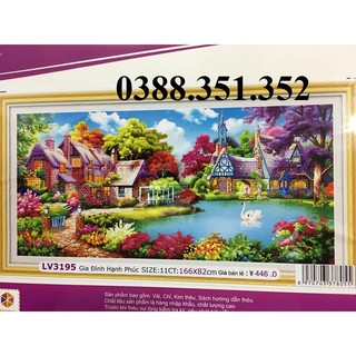 Tranh thêu chữ thập Gia Đình Hạnh Phúc LV3195 166*82cm