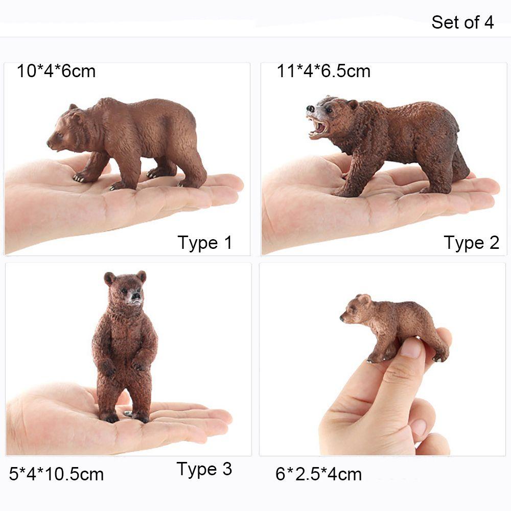 SUSANS Mô Hình Đồ Chơi Gia Đình Gấu Nâu Dạy Học Sớm Cho Bé