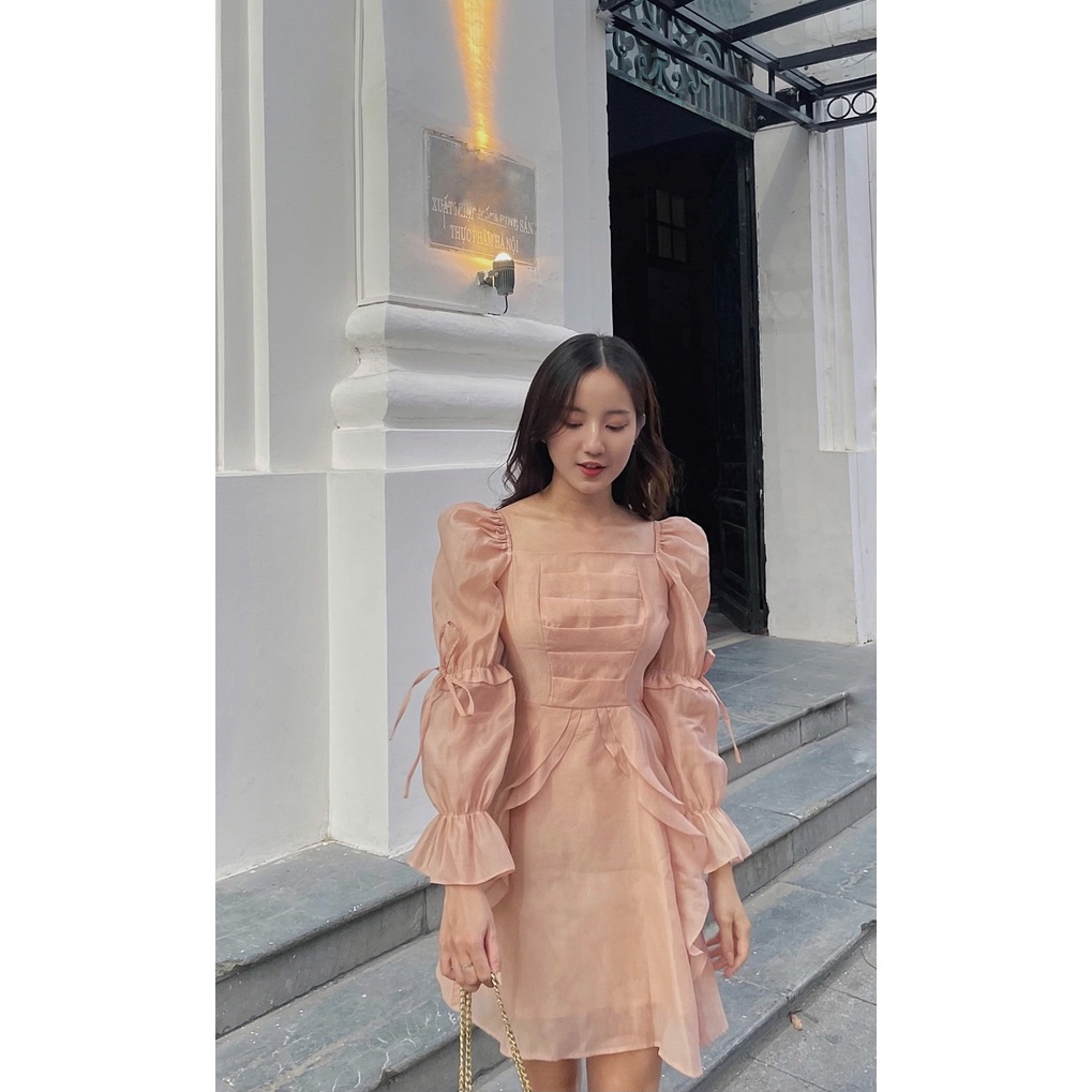 Váy liền tơ xoè bèo thân cách điệu mềm mịn cho da FLORAL DRESS