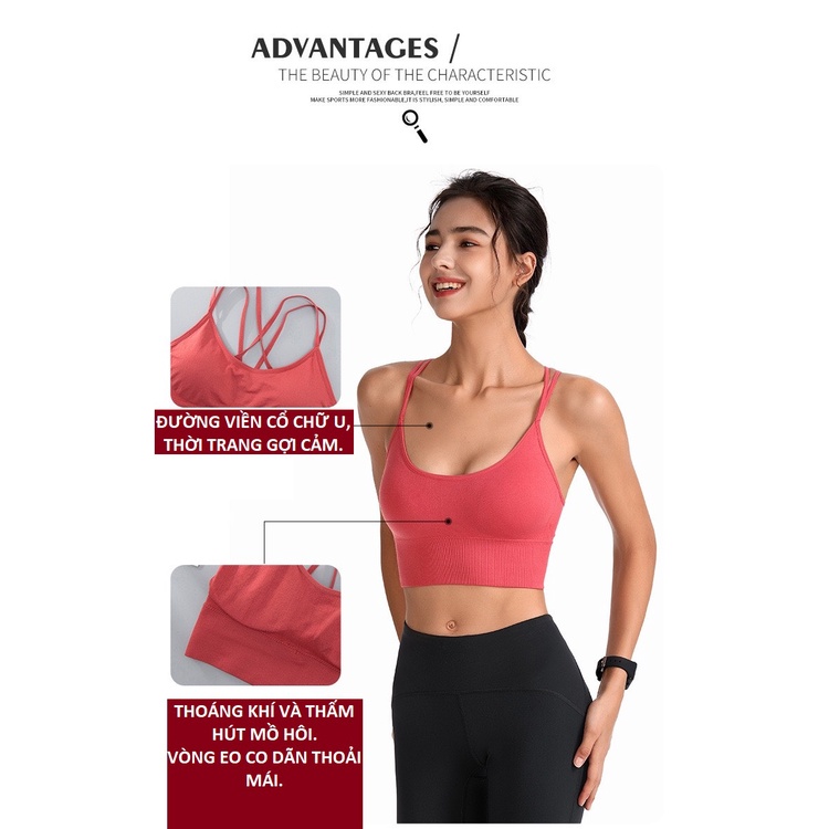 Áo Bra lót ngực thể thao nữ cao cấp tập gym yoga phong cách hàn quốc QS002