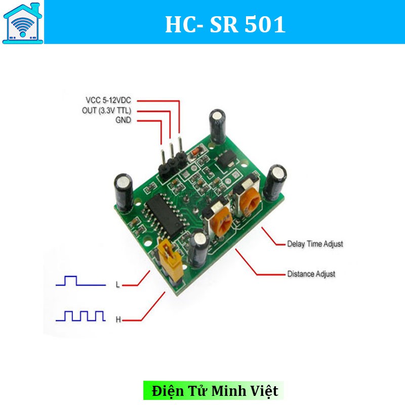 Mạch Cảm Biến Thân Nhiệt Chuyển Động Pir HC SR501 - Module Arduino