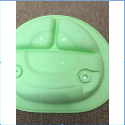 Khay ăn 3 ngăn chống va đập Edison mama cho bé ăn dặm màu xanh lá KJ2024