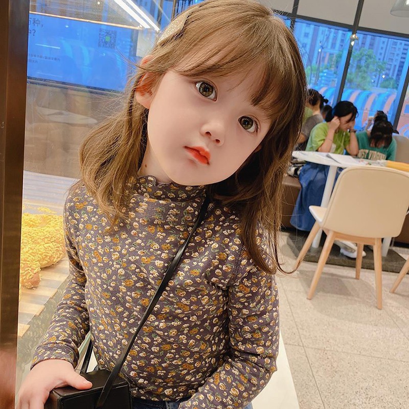 Áo Tay Dài In Hoa Kiểu Hàn Quốc Thời Trang Thu Đông Dành Cho Bé Gái