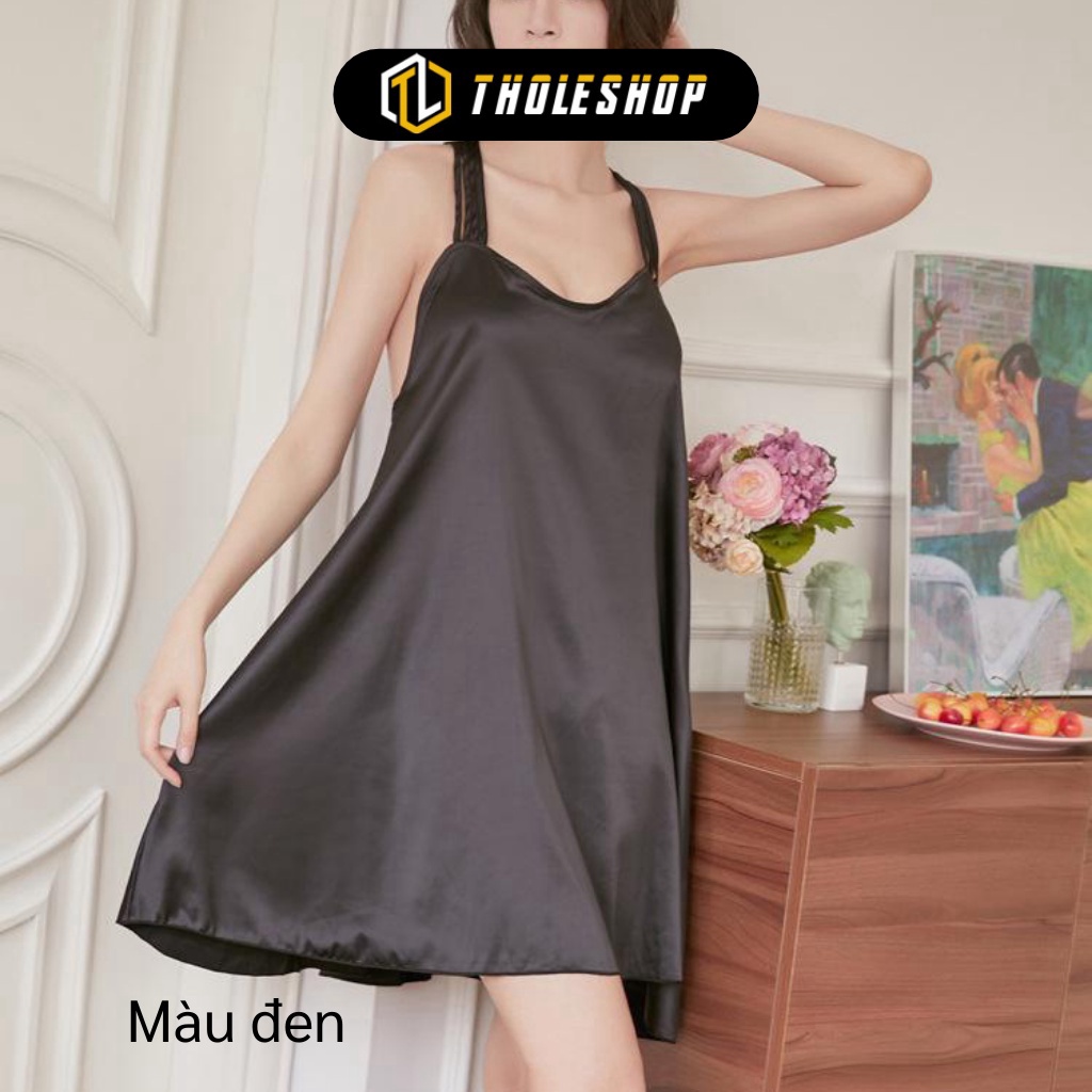 [SGD] Váy Ngủ - Đầm Ngủ Phi Bóng Lưng Dây Cánh Quạt Gợi Cảm, Vải Mát, Mịn 6222