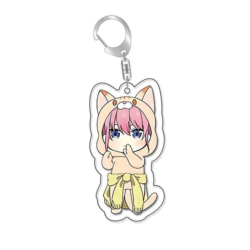 Móc Khóa Acrylic Hình Trái Tim Anime The Quintuplets Nakano Ichika Nino Miku Yotsuba Itsuki Sisters
