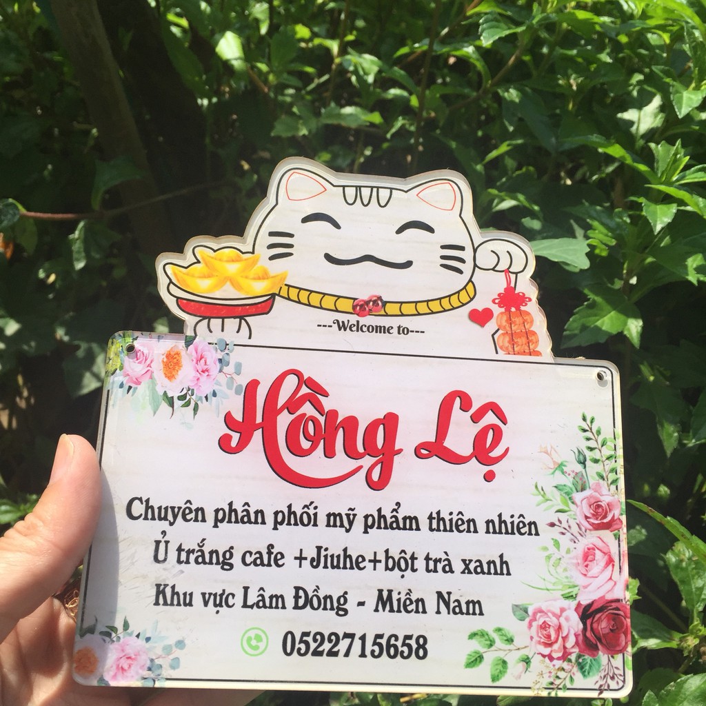 Bảng hiệu in  hình mèo thần tài