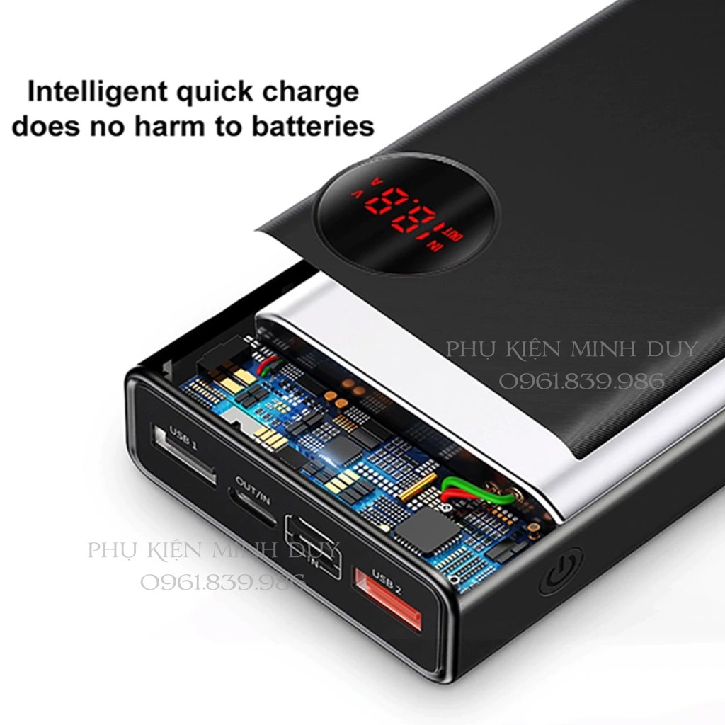 Pin dự phòng sạc nhanh Baseus Mulight PD/QC 3.0 Quick Charger 20.000mAh cho Smartphone/ Tablet/ Macbook (18W...)