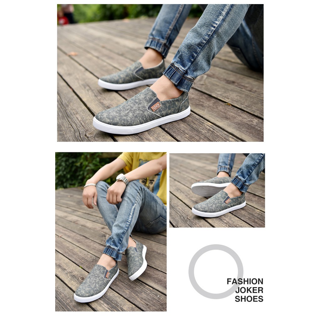 Giày Lười Vài Nam Spiso SP035 Xám | BigBuy360 - bigbuy360.vn